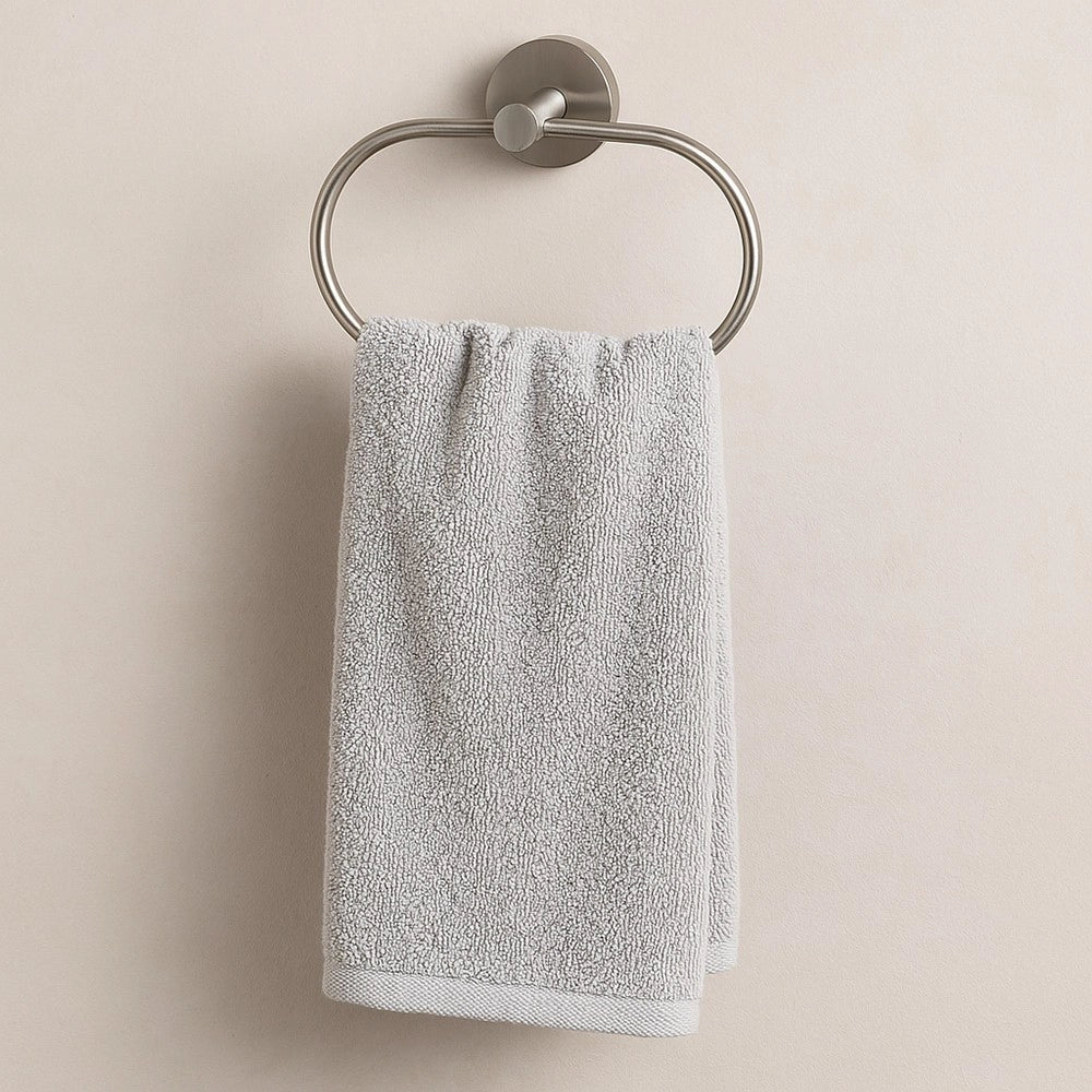 Trade Shop - Porta Asciugamani Ad Anello In Acciaio Satinato Accessori Da Bagno Portasciugamano 87910 -