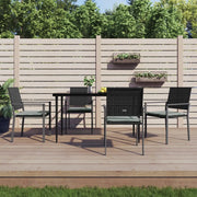 Set Pranzo da Giardino 5pz con Cuscini in Polyrattan e Acciaiocod mxl 100592
