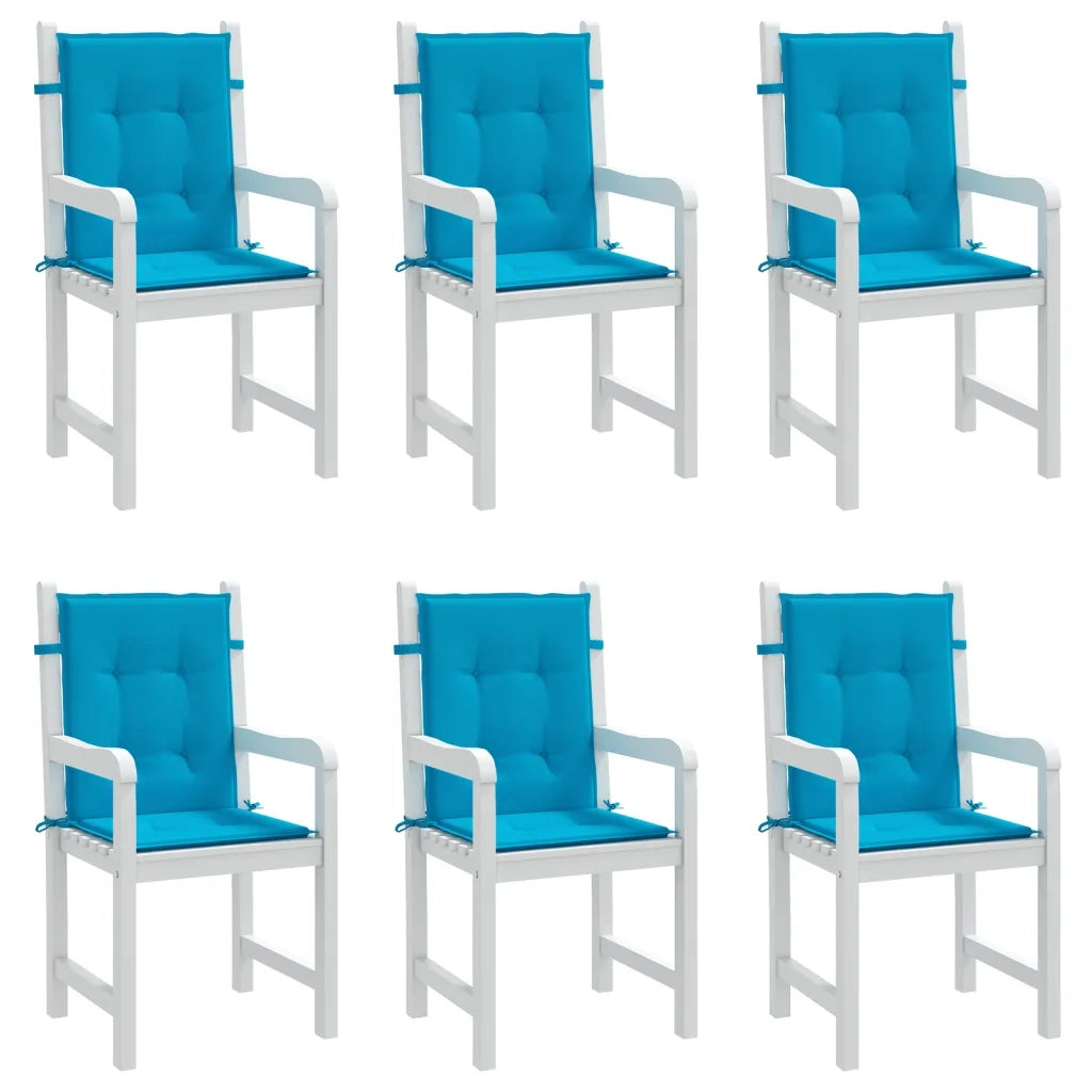 Cuscini per Sedia 6 pz Blu 100x50x3 cm in Tessuto Oxford 314135