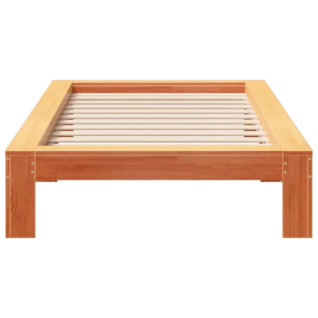 Letto senza Materasso Marrone Cera 75x190 cm in Legno di Pino
