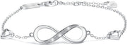 Anello per donna con simbolo di eternità in argento sterling 925 - cubo di zircone - regolabile - regalo di Madre - regalo di San Valentino - amore infinito
