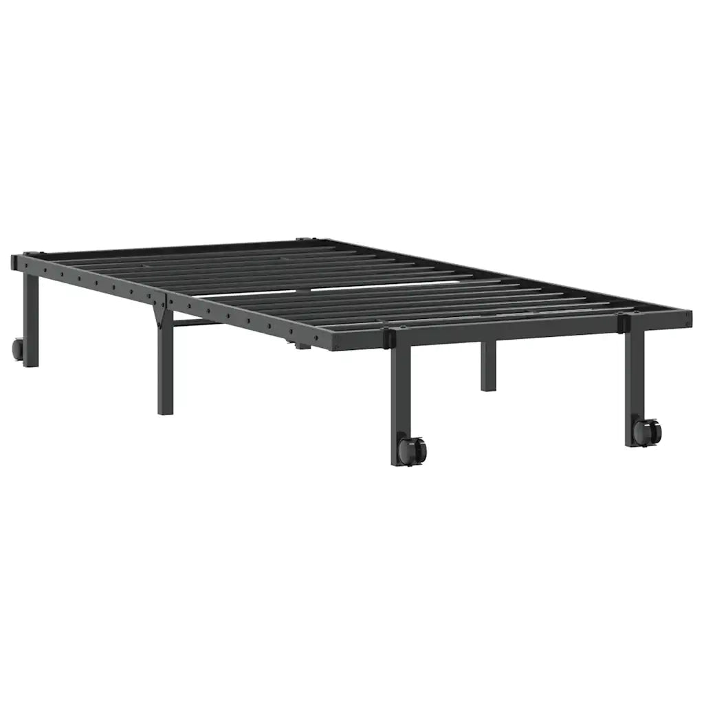Giroletto senza Materasso Pieghevole Nero 90x190 cm in Acciaio 4103959