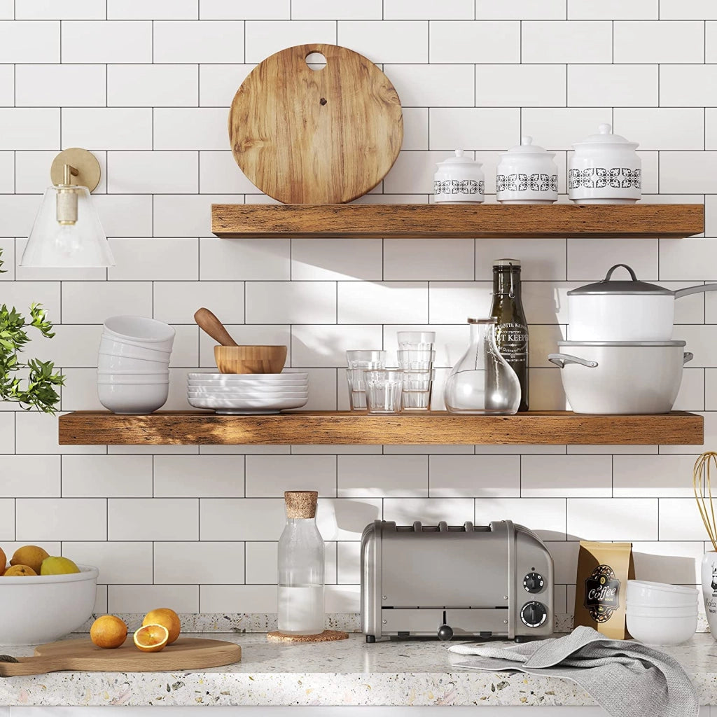 Mensola da parete Valora SHELF 60CM in stile rustico marrone per soggiorno