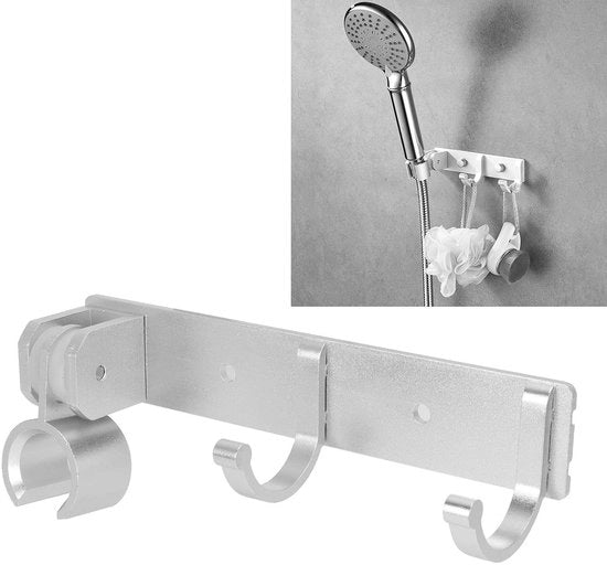Supporto per doccetta regolabile - Accessori da bagno - Materiale: alluminio - Montaggio a muro - Organizzatore doccetta - Adatto per la stanza da bagno - Colore: vedi immagine