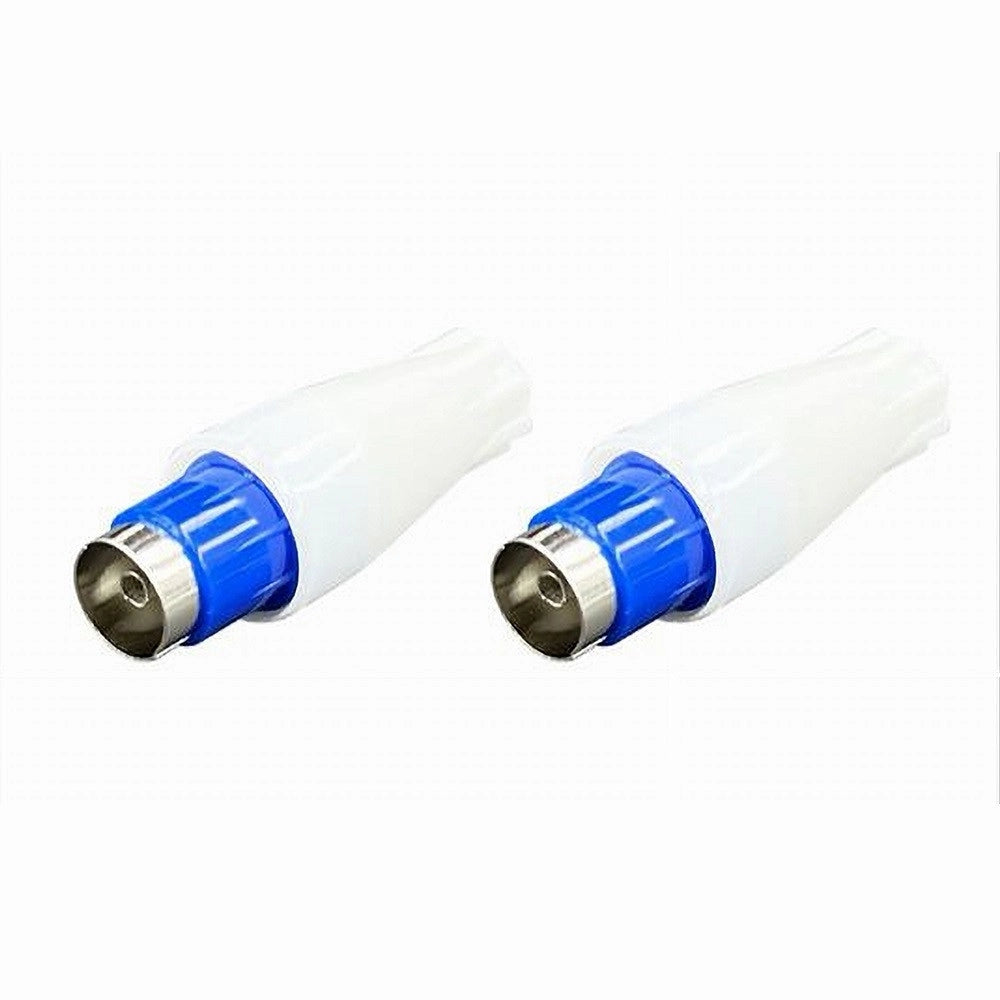 Trade Shop - Set 2pz Connettore Spinotto Cavo Spina Antenna A Spina Femmina Televisione C-043 -