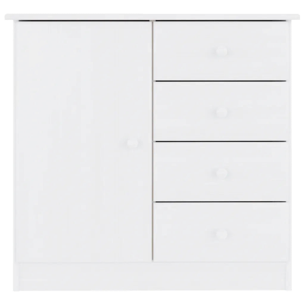Credenza ALTA Bianca 77x35x73 cm in Legno Massello di Pino 353944