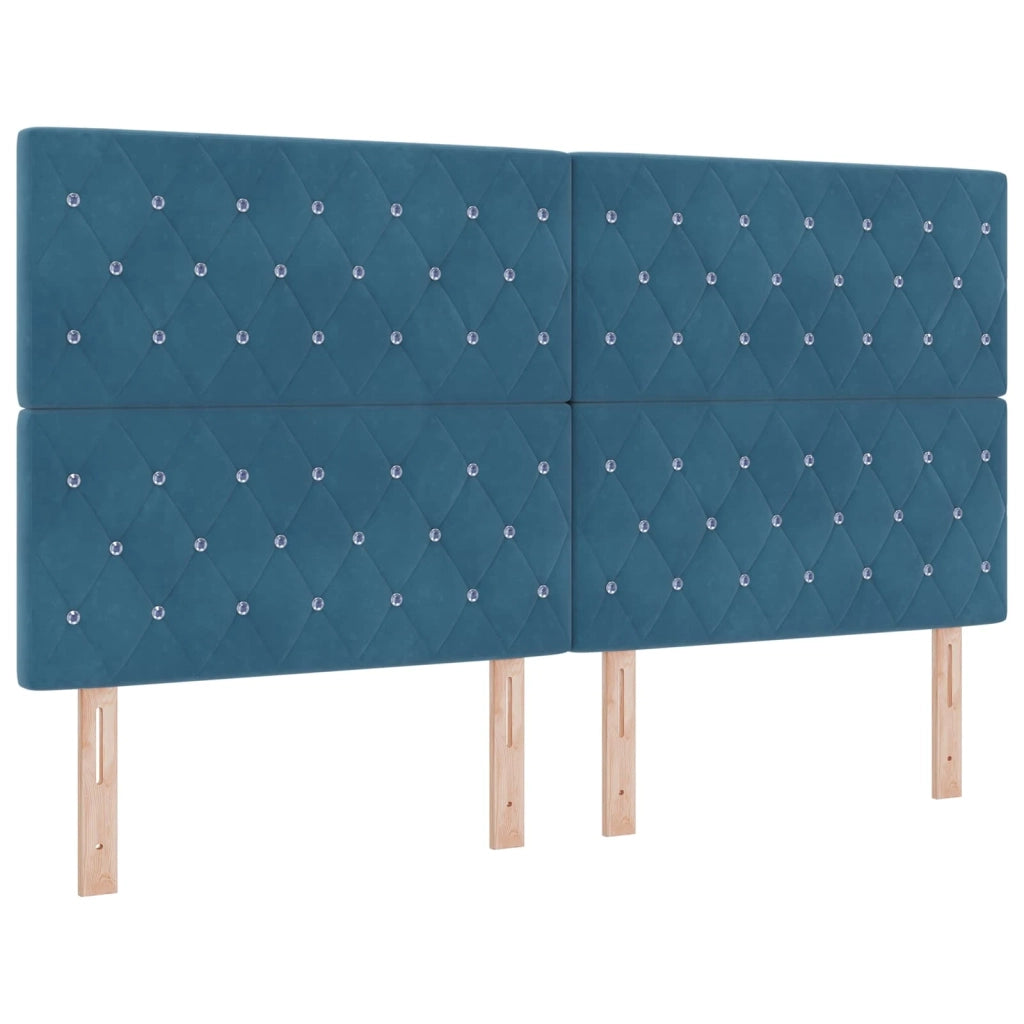 Letto Ottomano con Materasso e LED Blu scuro 180 x 200 cm 3458482