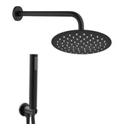 Set doccia nero opaco con braccio 33 cm soffione 25 cm e kit doccia