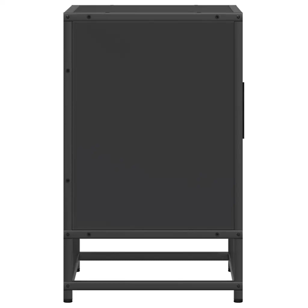 Comodini 2pz Neri 40x31x50 cm Legno Multistrato Metallo