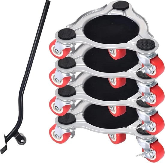 Set di ruote di trasporto per mobili - slittini mobili - sollevatore di mobili - gommate per mobili - mobili pesanti - ruote rotanti 360°