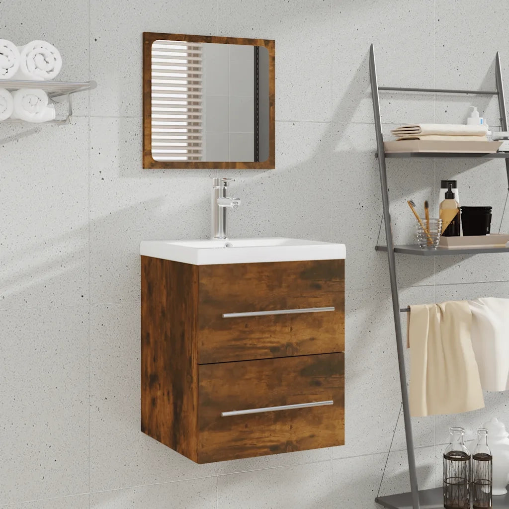 Mobile da Bagno con Specchio Rovere Fumo 41x38,5x48 cm 820469