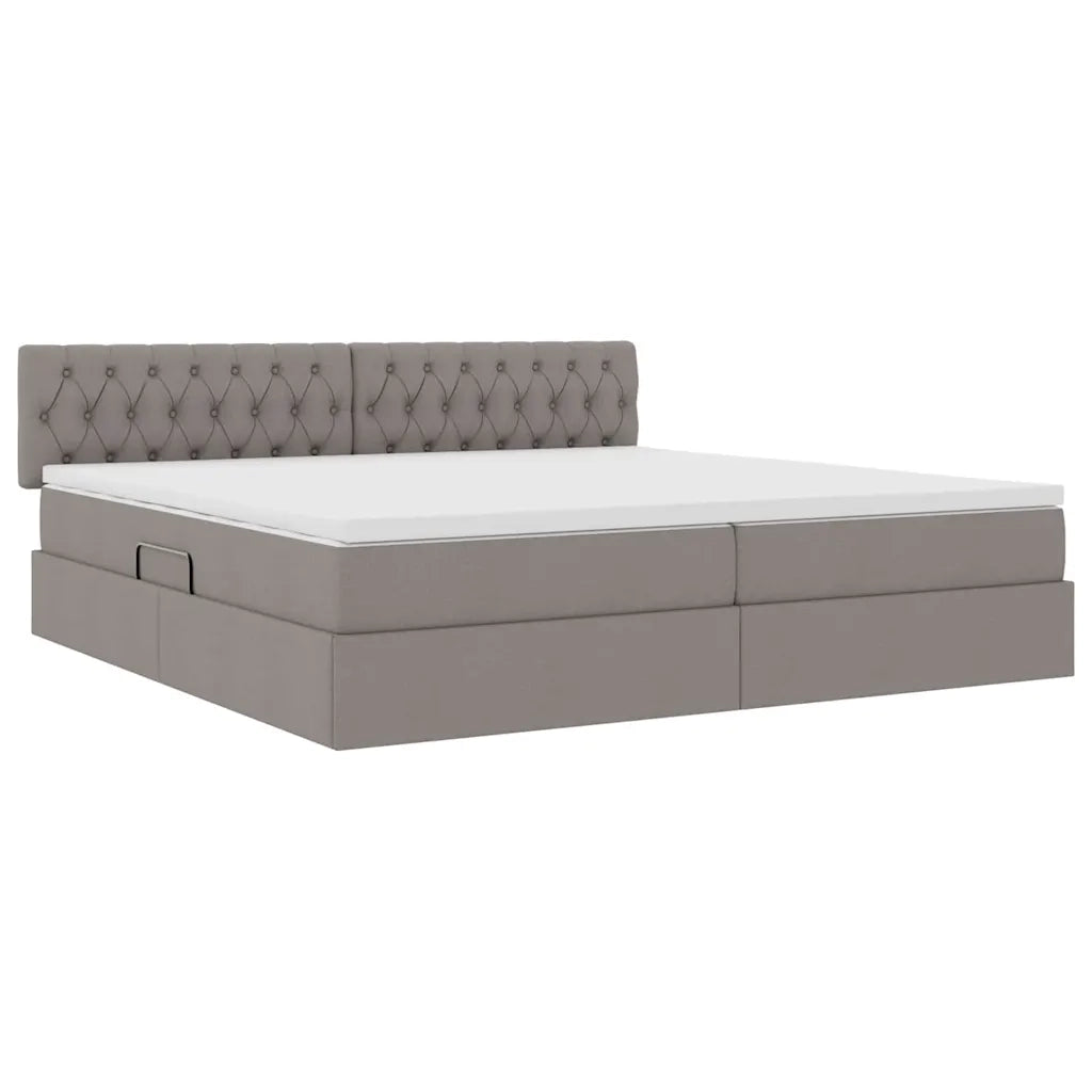 Letto con contenitore LED e materasso Tortora 200 x 200 cm