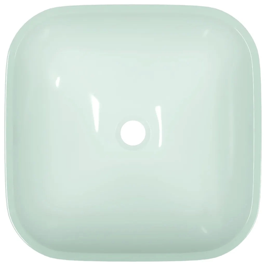 Lavandino in Vetro 42x42x14 cm Bianco 345254