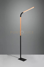 NORRIS PIANTANA LED 11W 1400lm, 3000K METALLO NERO E LEGNO FLESSIBILE CON REGOLAZIONE INTENSITA' H. 169,5CM
