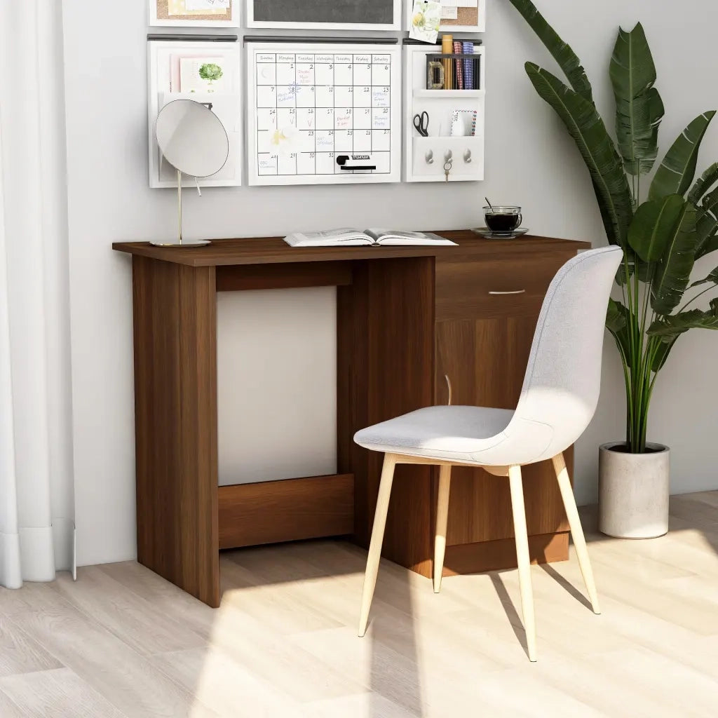 Scrivania | Tavolo da Ufficio Rovere Marrone 100x50x76 cm in Legno Multistrato