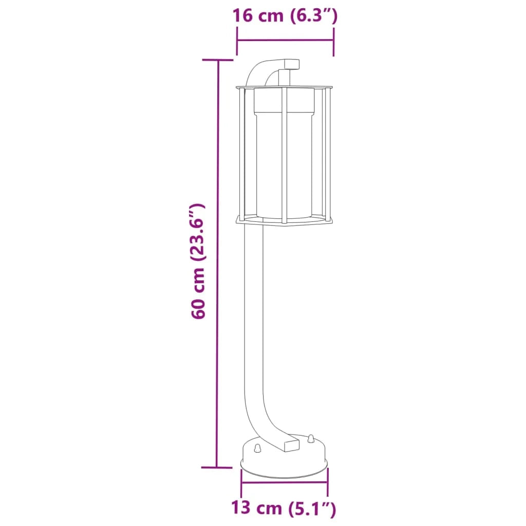Lampade da terra per esterni 3 pezzi 60 cm acciaio inox nero 02_0042552