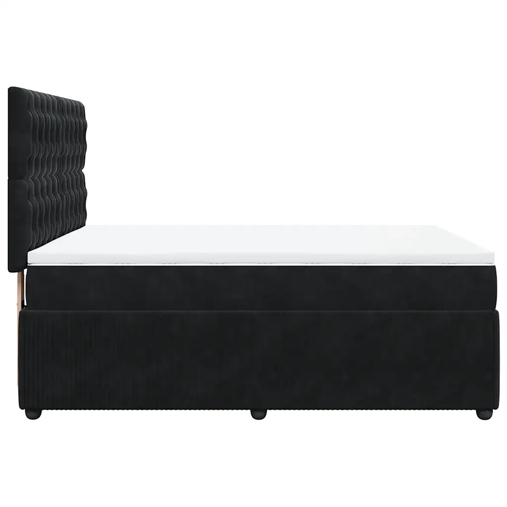 Giroletto a Molle con Materasso Nero 160x200 cm in Velluto 3292390