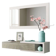Arty, Mobile da Ingresso Specchio Incluso, 95x26x19h cm Bianco