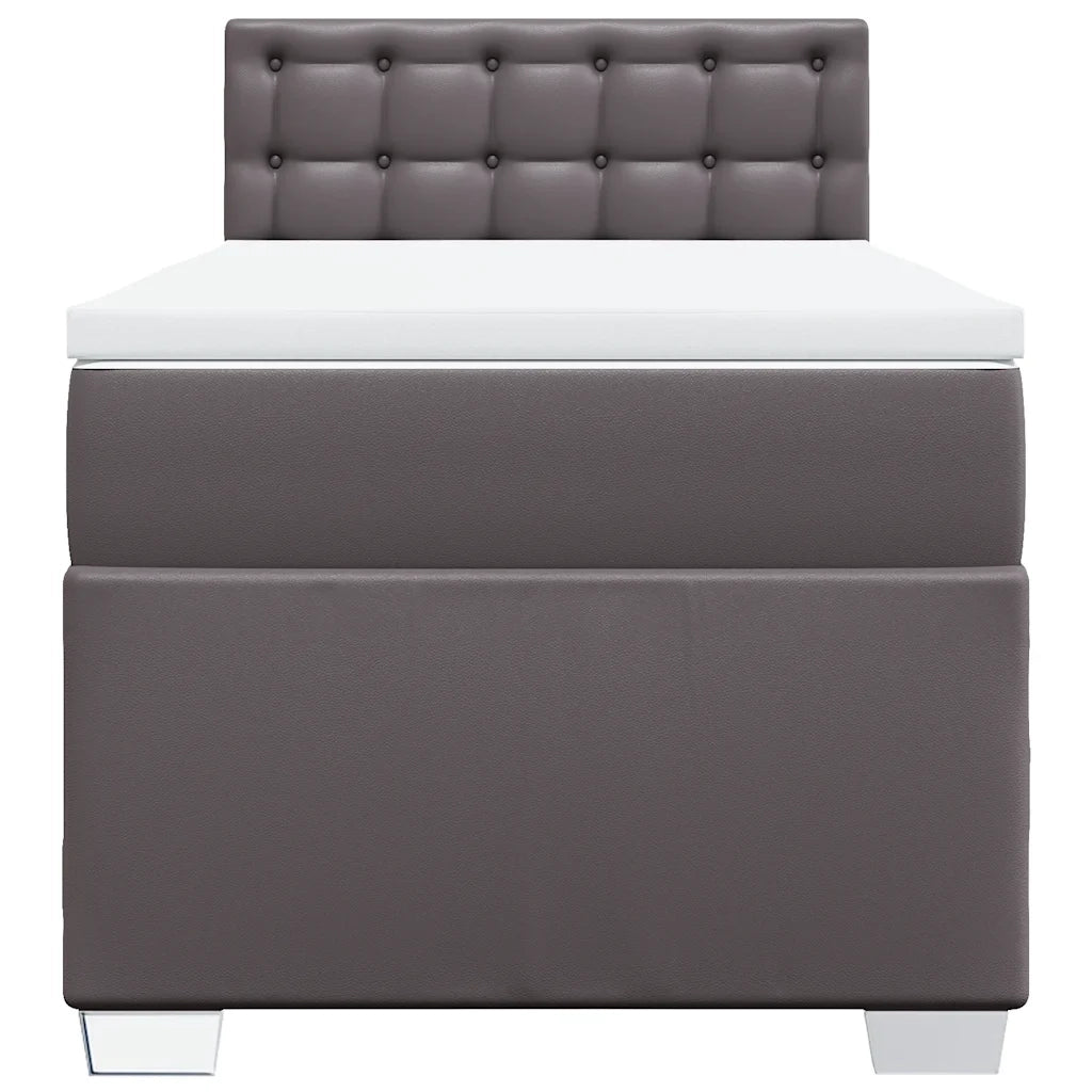 Giroletto a Molle con Materasso Grigio 100x200 cm in Similpelle