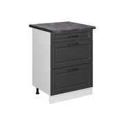 Vicco Mobiletto base per cucina Antracite casa di campagna 60 cm con cassetti, PL Antracite