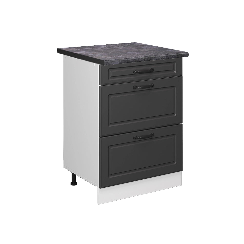Vicco Mobiletto base per cucina Antracite casa di campagna 60 cm con cassetti, PL Antracite