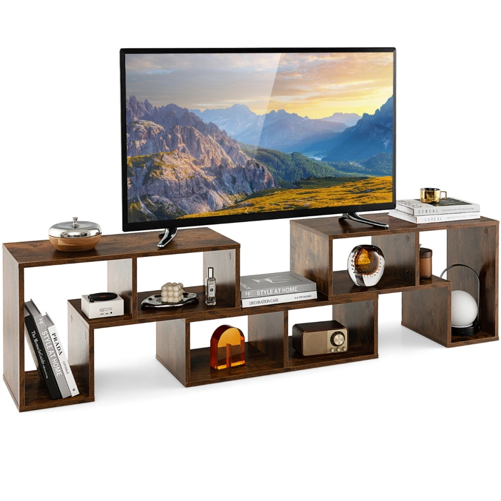 Supporto per console TV 65 pollici in 3 pezzi-Centro di intrattenimento per riporre e esporre Marrone
