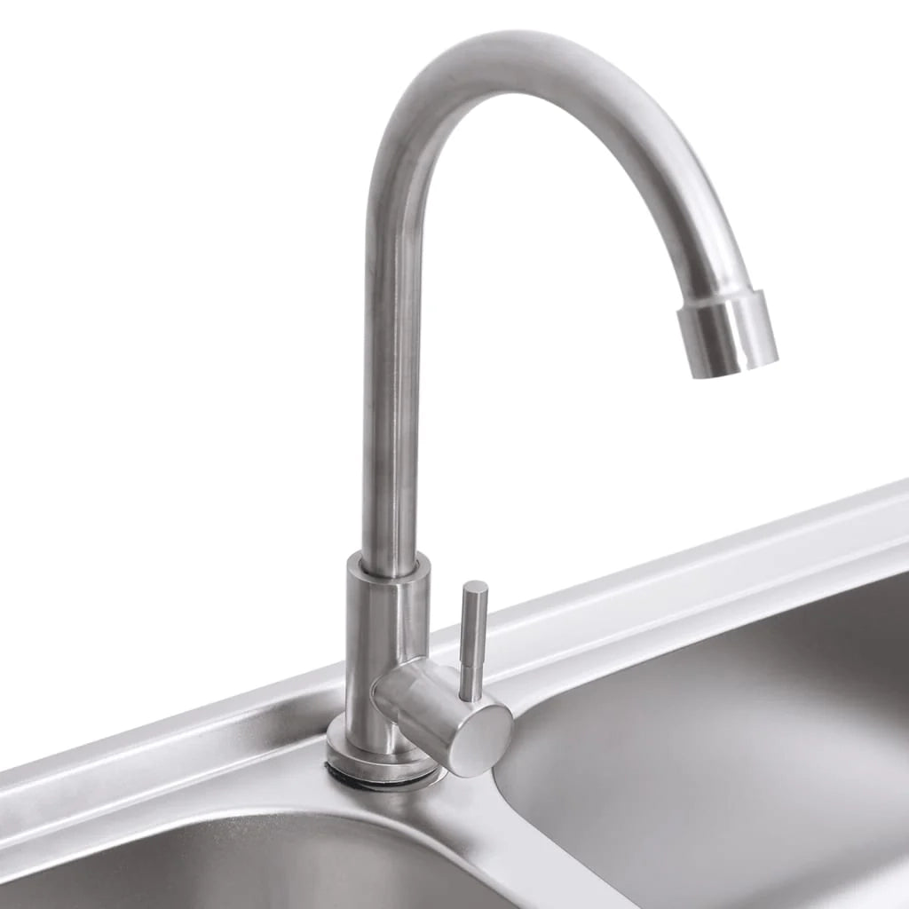 Lavello da campeggio doppio con rubinetto in acciaio inox 02_0002436