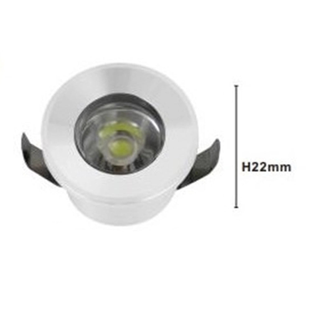 Trade Shop - Faretto 1w Led Incasso A Soffitto Ip20 Bianco Mini Spot Segnapassi Luce Calda 00229 -