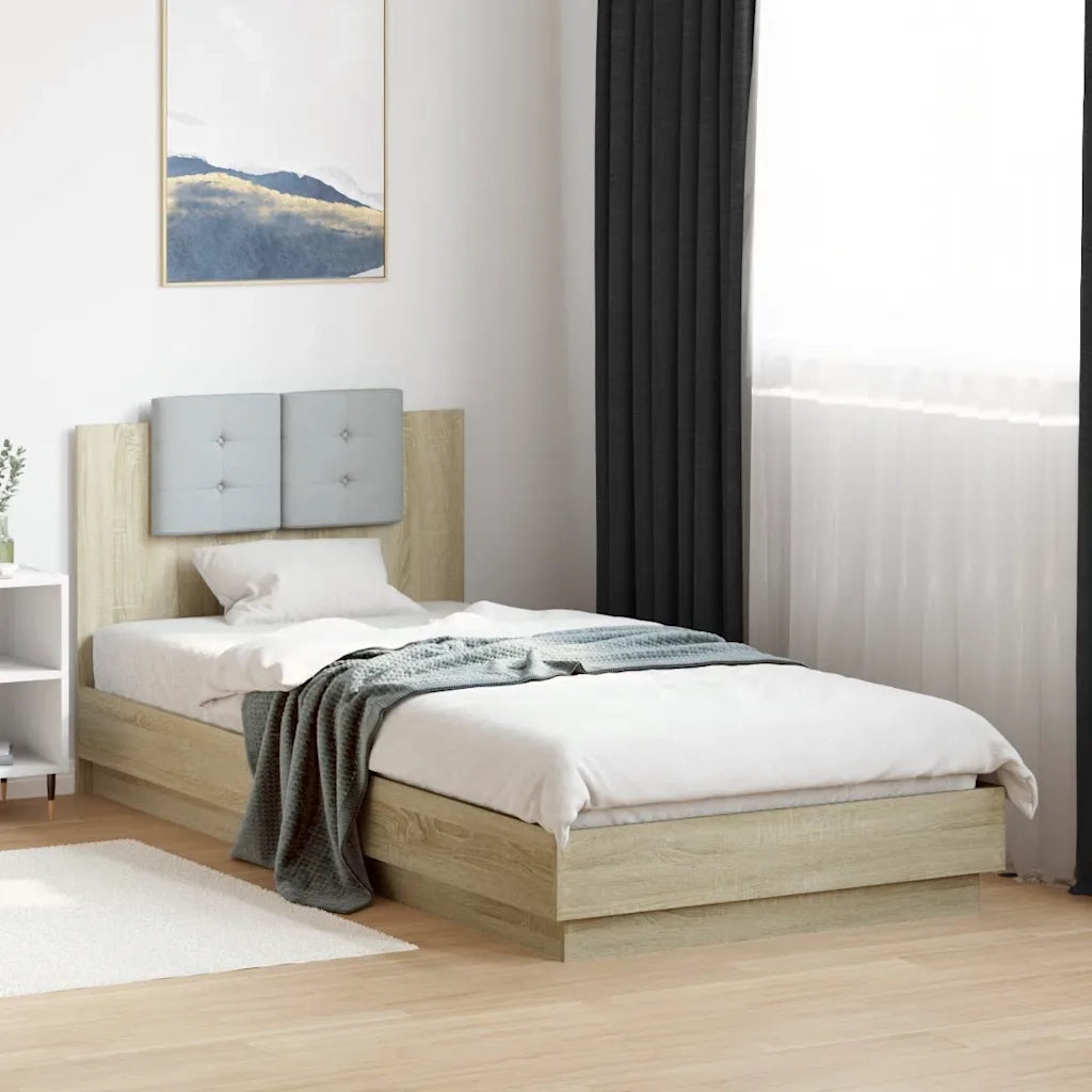 Giroletto con Testiera-Struttura Letto con testiera Rovere Sonoma 90x200cm Legno Multistrato 874736