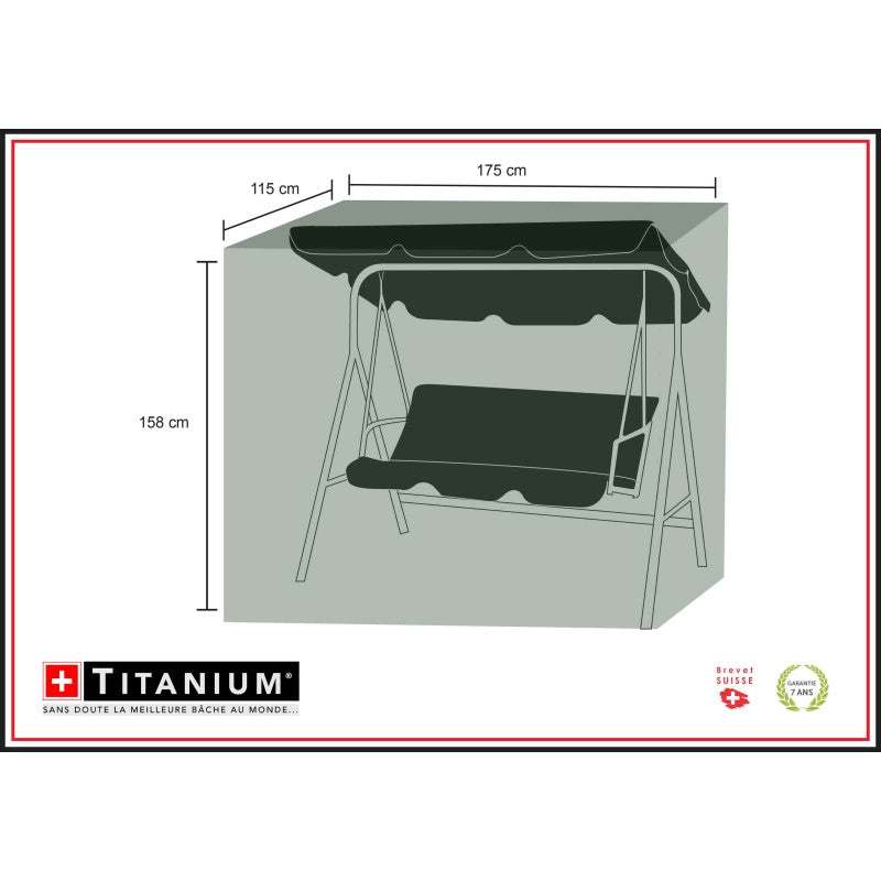 Copertura per altalena TITANIUMÂ® Nero - 175 x 115 x 158 cm