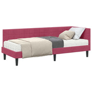 Letto singolo | Letto per adulti | Struttura Letto Angolare con Materasso 2 pcs Verde Velluto