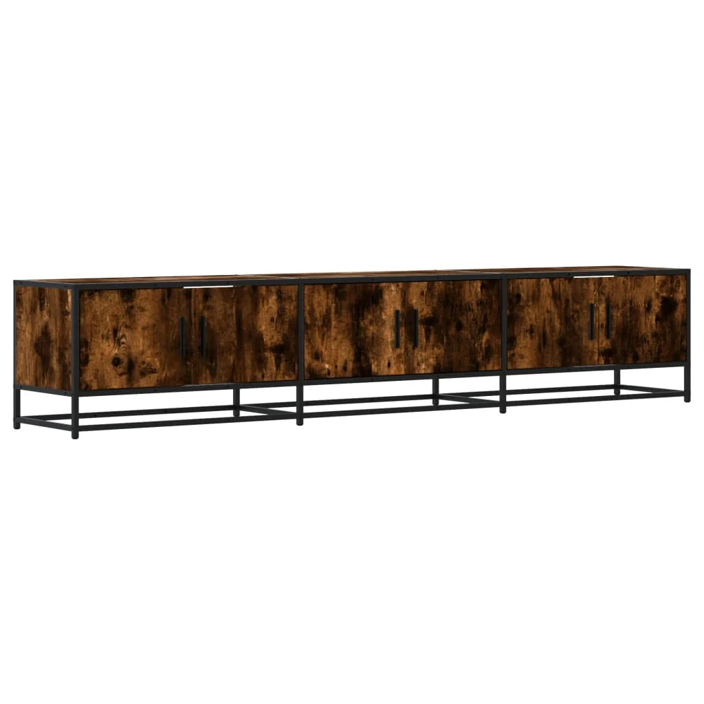 Mobile TV multimediale scaffale TV credenza mobile TV sala da pranzo soggiorno camera da letto rovere affumicato 210 x 35 x 41 cm legno ingegnerizzato marrone 02_0027369