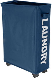 Asciugamano pieghevole per bucato - spazio risparmiato - 1 pezzo - blu - stoffa - 39x20x56 cm