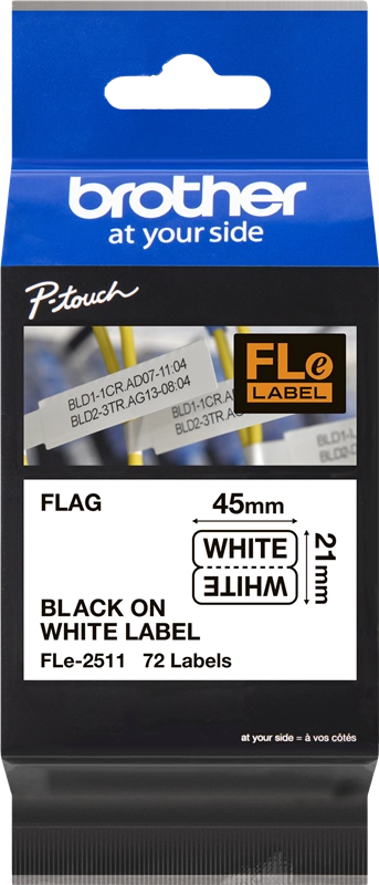 Brother FLE2511 nastro per etichettatrice Nero su bianco