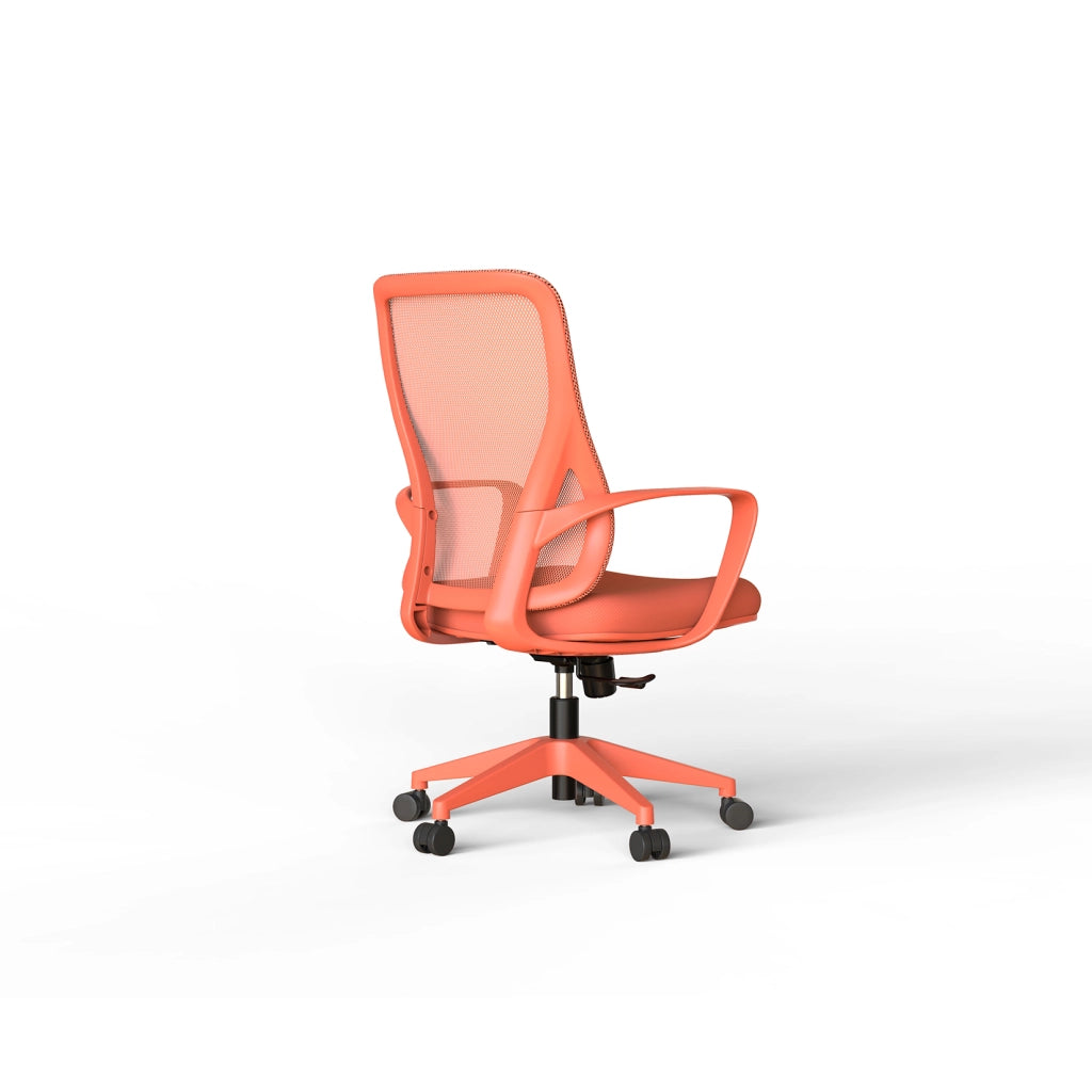 Sedia studio Hispanohogar altezza regolabile in tessuto arancione