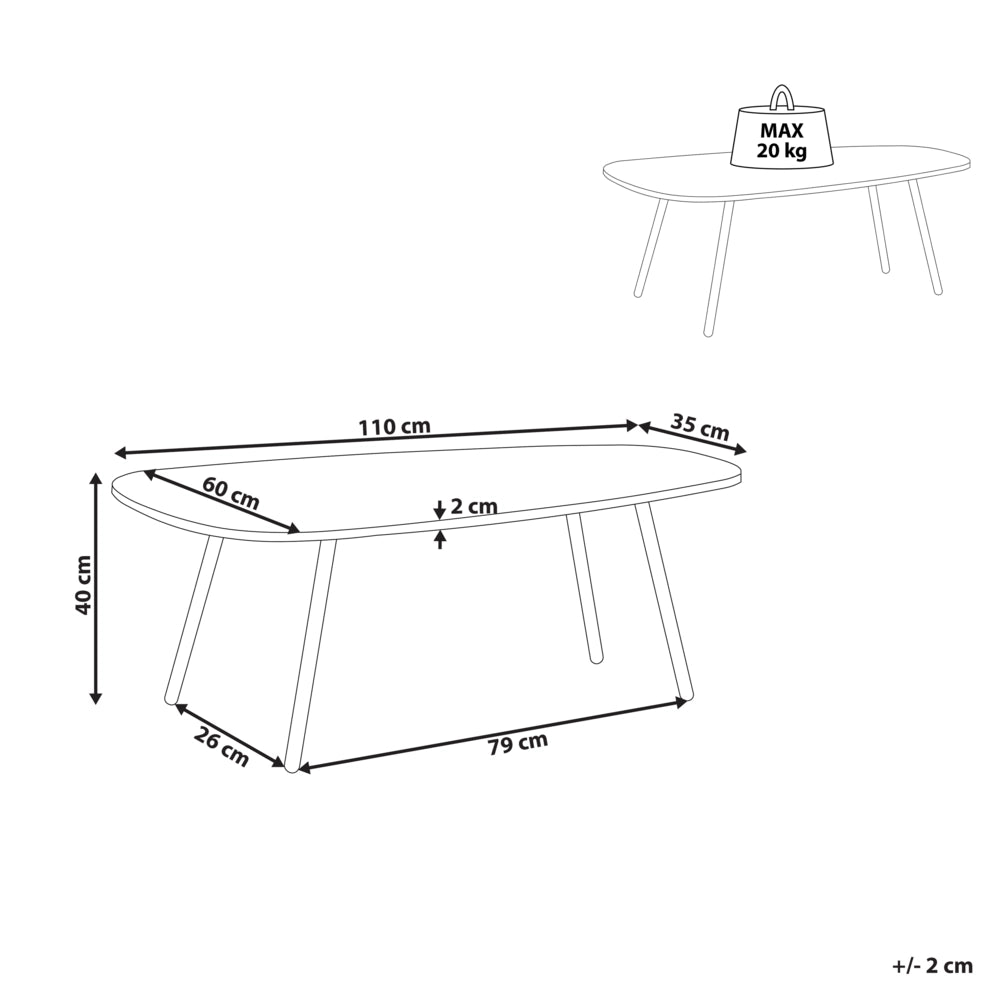 Tavolino moderno effetto marmo gambe in metallo bianco e nero 110 x 60 cm soggiorno