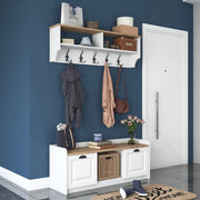 Orte, Mobile da Ingresso 6 Ripiani, 120x22x37h cm Bianco