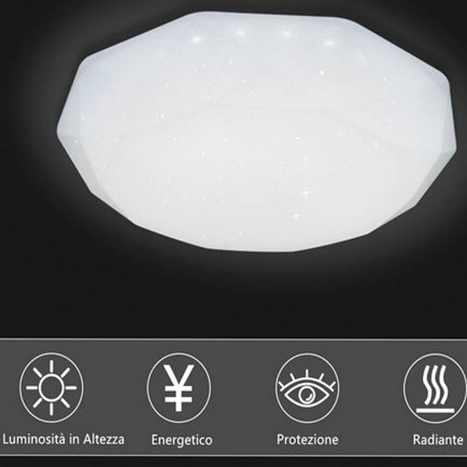 PLAFONIERA LED 55W LUCE FREDDA DIAMANTE EFFETTO CIELO STELLATO APPLIQUE BTL-803