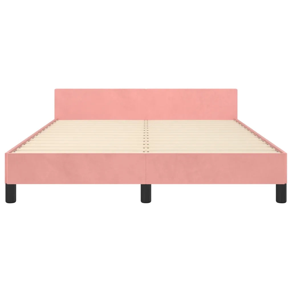 Giroletto con Testiera Rosa 140x200 cm in Velluto 3125640