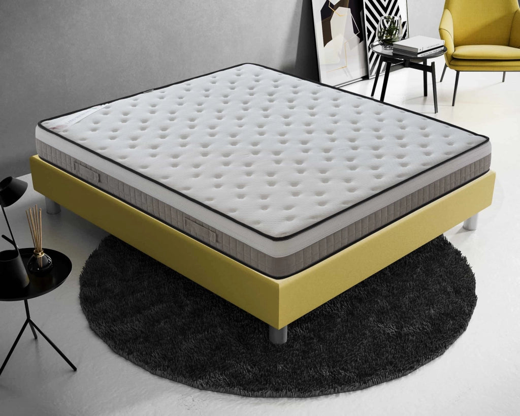 Materasso Piazza e Mezza 120x200 in Memory Foam Alto 22 cm Alta Densità  - Sistema di Alleviamento dei Punti di Pressione - Elastico e indeformabile  Ortopedico