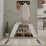 Mobile Portascarpe Zungri, Scarpiera 08-ott Paia, 106x38x50h cm Marrone Quercia