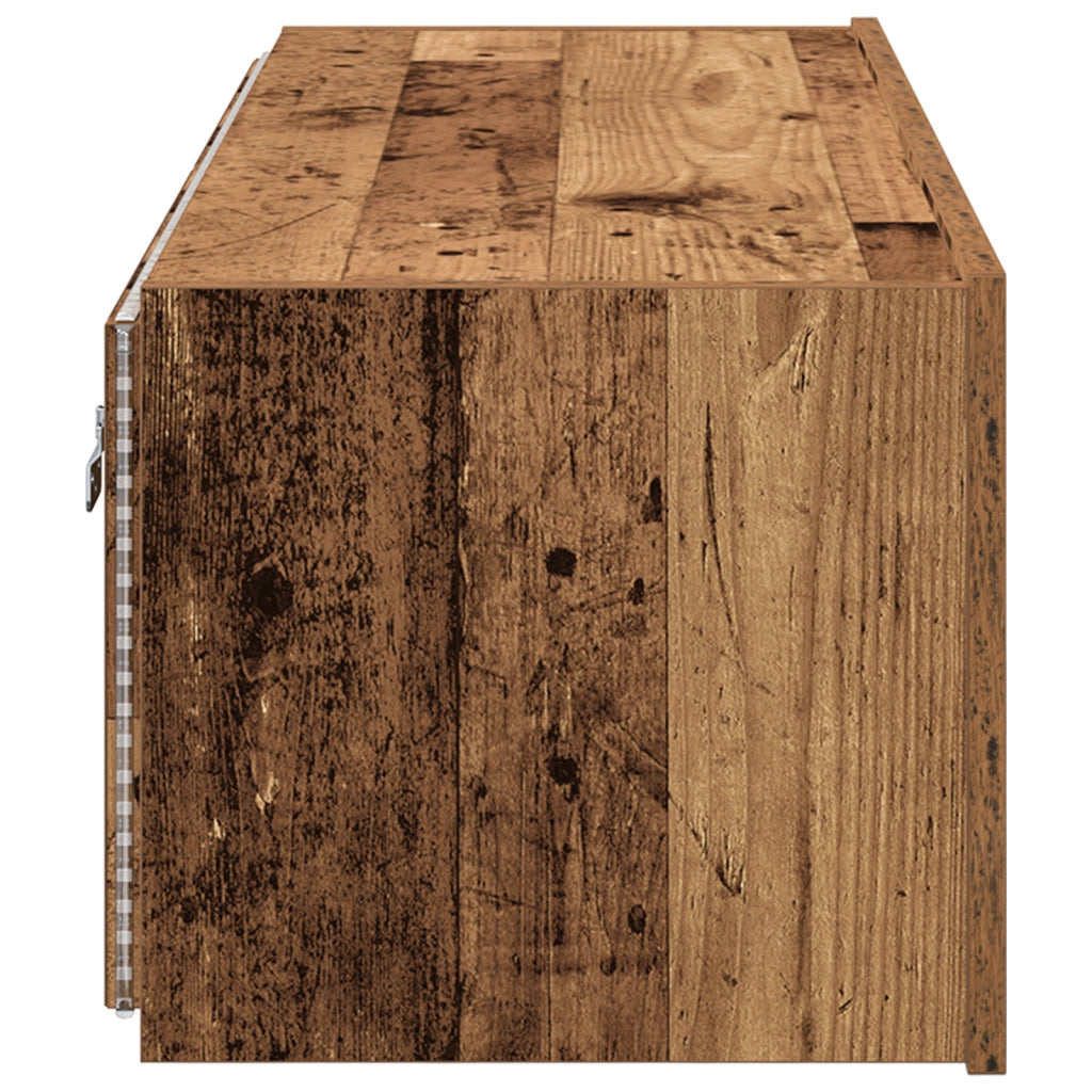 Mobile da TV  con luci LED in legno vecchio 100x35x31 cm