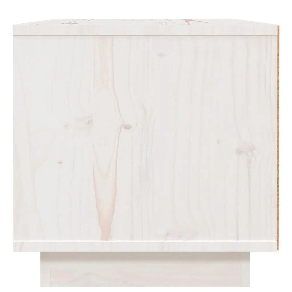 Comodini 2 pz Bianco 40x34x35 cm in Legno Massello di Pino 818288