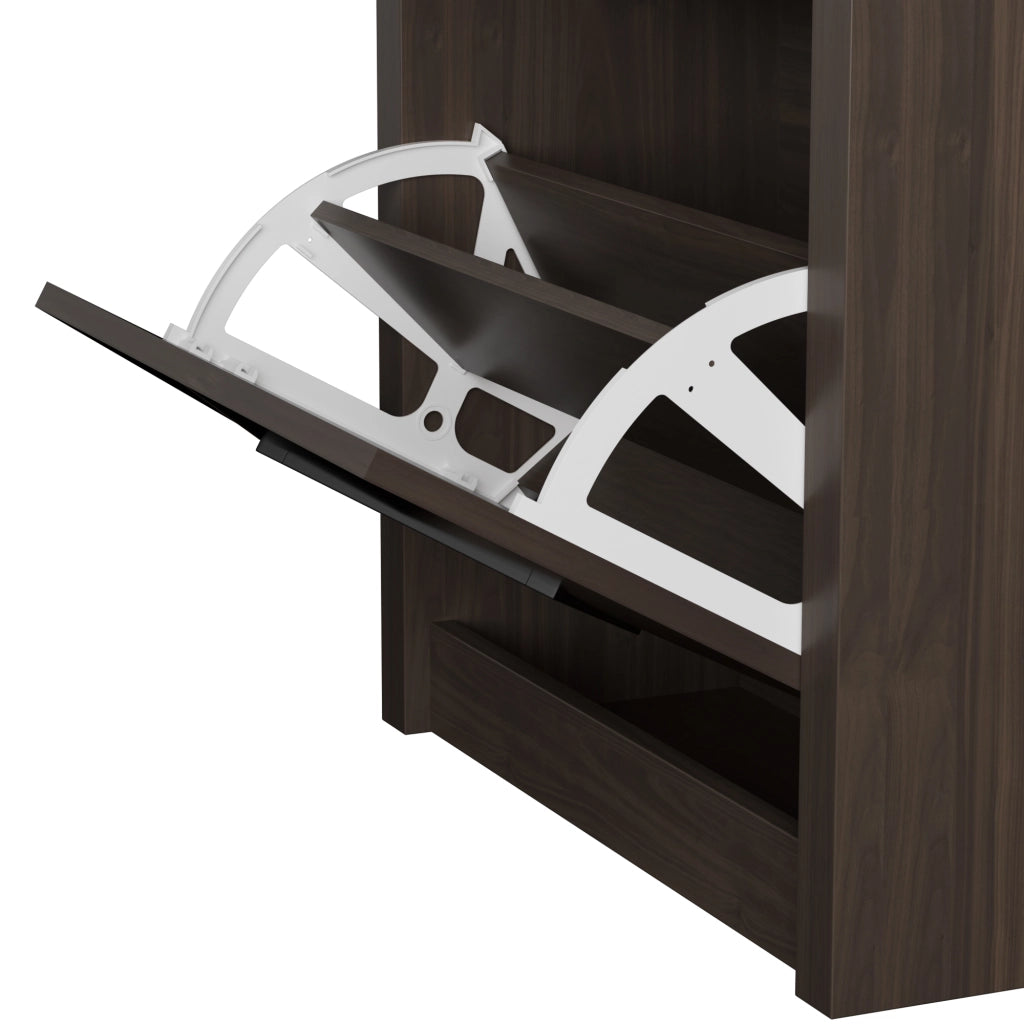 SCARPIERA 3 ribalte 54x25x115 cm Effetto legno marrone scuro