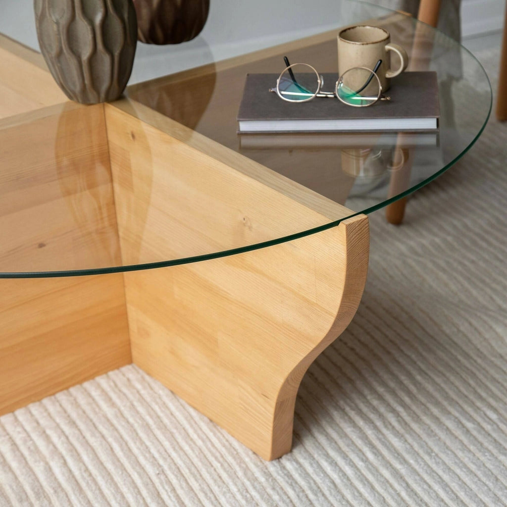 Califfi, Tavolino da Salotto Portariviste, 92x92x36h cm Marrone Rovere