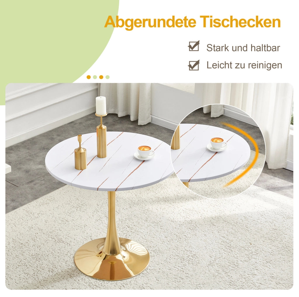 Tavolo rotondo bianco Ø 80 cm con base a tulipano