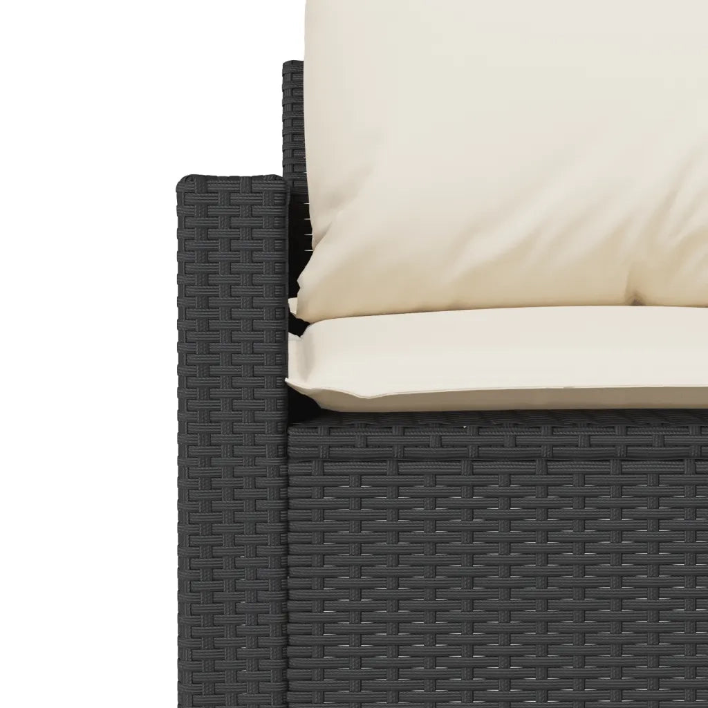 Set Divani da Giardino 4 pz | Set Salotto da Giardino con Cuscini Nero in Polyrattan