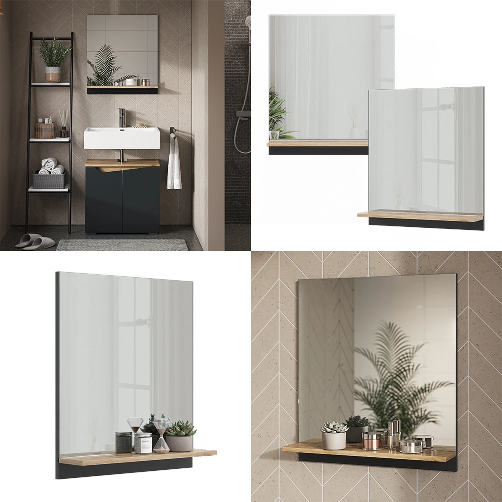 Vicco Specchio contenitore bagno Antracite 60 x 67 cm con ripiano