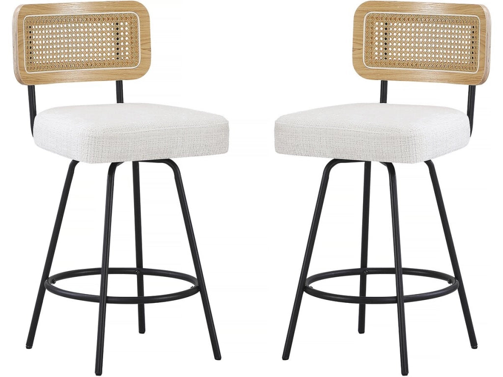 Set di 2 seggioloni in tessuto "Wilfried" - 51 x 44 x 95 cm - Beige