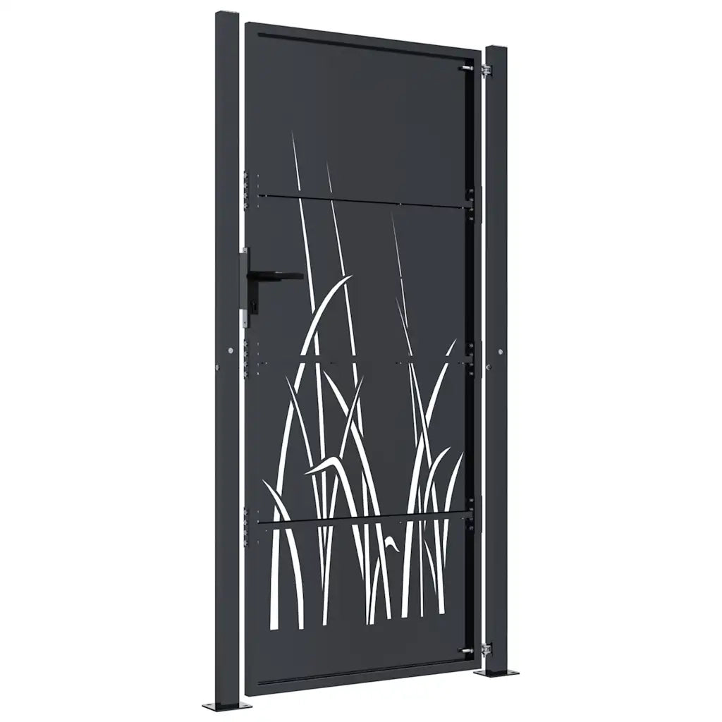 Cancello Giardino Antracite 105x205 cm in Acciaio Design Erba